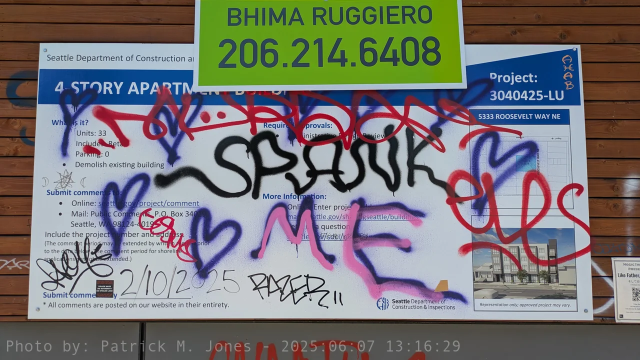 A tagged sign